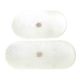 Vintage Marble Trays With Mother of Pearl Inlay For Sale