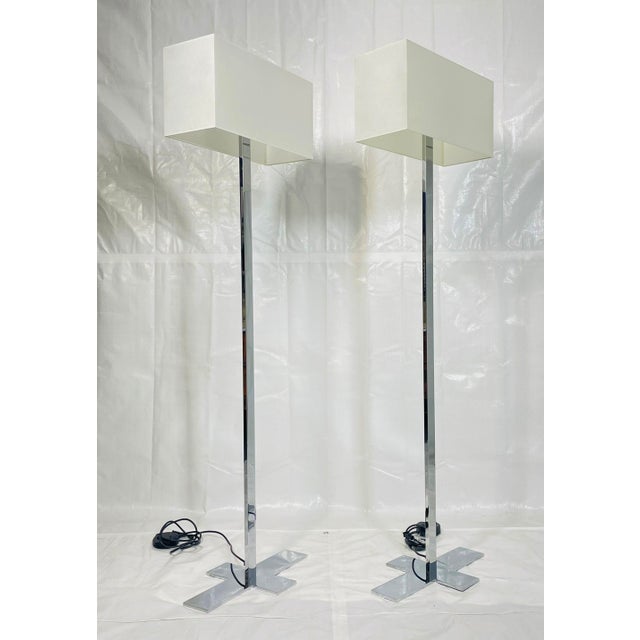 Metal Maxalto "Leukon Cl2" Chrome Floor Lamps by Antonio Citterio for B&b Italia - a Pair For Sale - Image 7 of 18