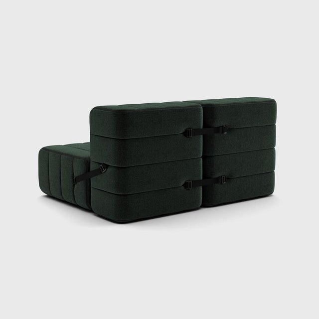 Contemporary Curt Modular Set - Flexible 2-Seater - Dama - 0061 (Dark Green) by Ambivalenz, Set of 4 For Sale - Image 3 of 5