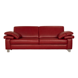 Leather Three-Seater Red Sofa from Willi Schillig For Sale