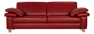 Leather Three-Seater Red Sofa from Willi Schillig