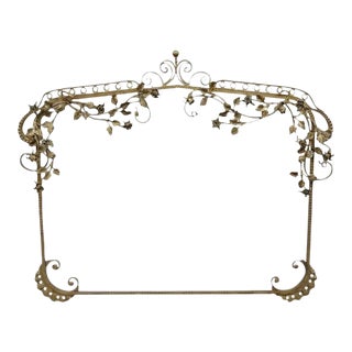 Mid 20th Century Italian Hollywood Regency Wrought Iron Large Flower Mirror Frame For Sale