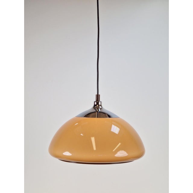 Vintage Space Age Dome Pendant Lamp in Chrome from Cosack Leuchten, Germany, 1970s For Sale - Image 10 of 14