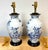Pair Chinese Canton Style Blue and White Palm Tree Porcelain Vases, Now as Lamps For Sale - Image 4 of 10