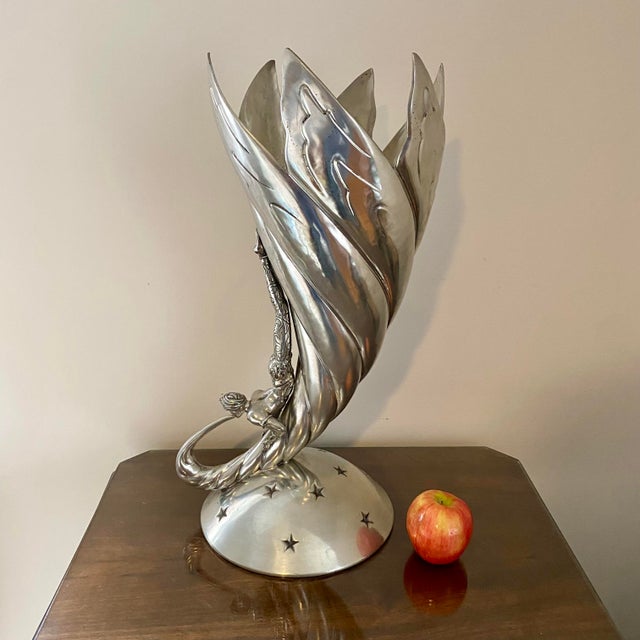 Piero Figura Pewter Wine Chiller Vase Centerpiece for Neiman Marcus For Sale - Image 12 of 15