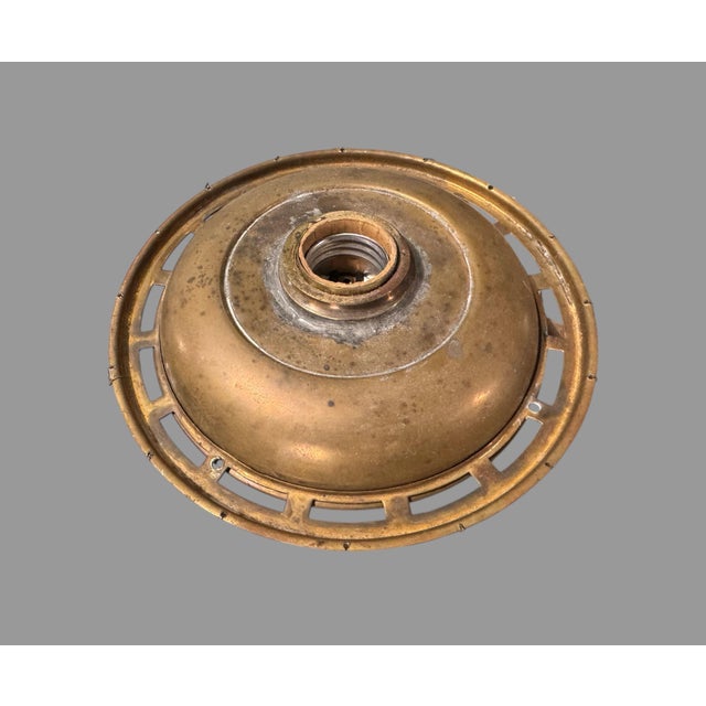 Antique Victorian Gilt Metal Astral Solar Lamp Frosted Grape Etched Shade With Prisms For Sale - Image 4 of 11