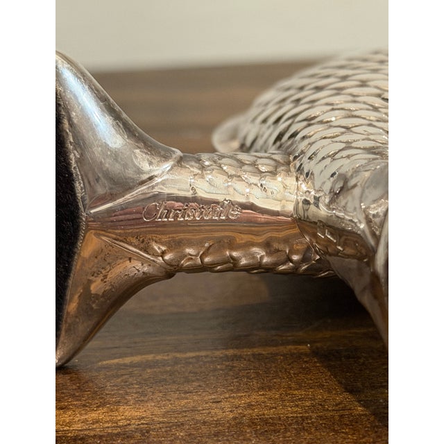 Late 20th Century Vintage Christofle Deux Poissons Silver-Plated Fish Vase, After Émile Reiber For Sale - Image 5 of 17