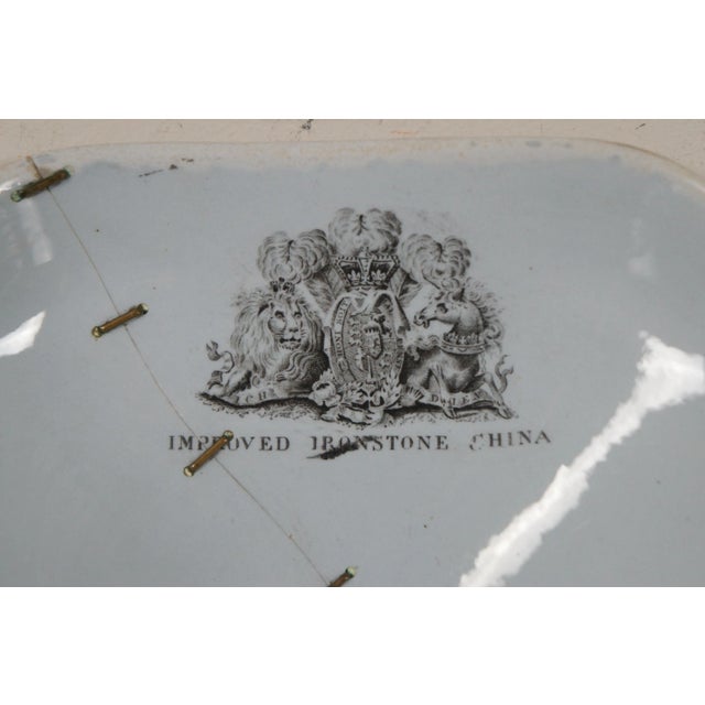 1825 Antique Stephan Folch Bamboo & Basket Hand-Painted Ironstone China Set - 18 Pieces For Sale - Image 10 of 13