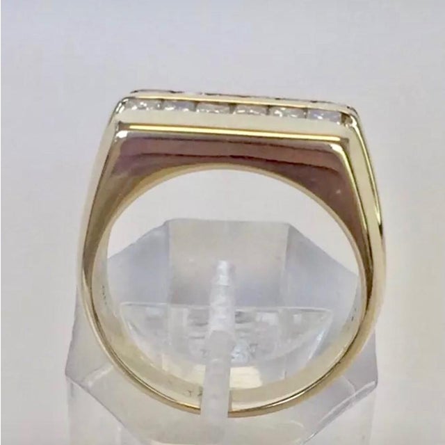 Diamond Ring 14k Yellow Gold 2 TCW Princess Cut Unisex Certified, Size 9.25 For Sale - Image 10 of 11