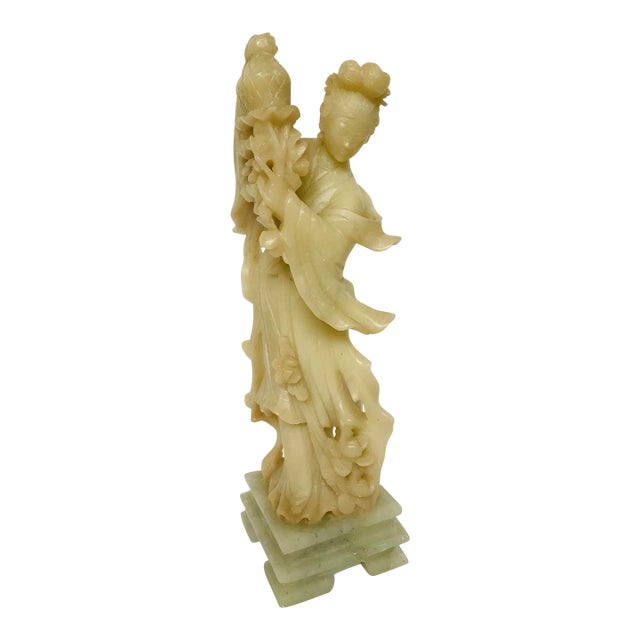 Vintage Soapstone Figure of an Immortal Beauty For Sale