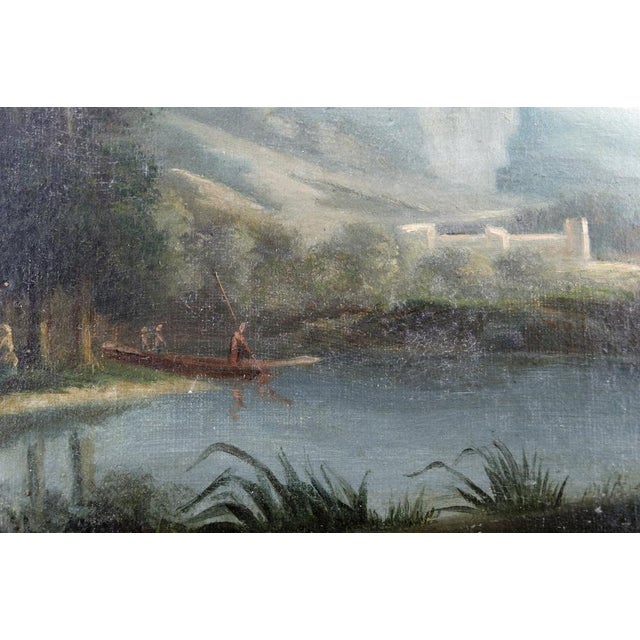 Italian Artist, Grand Tour Romantic Lake Scene, 19th Century, Oil Painting, Framed For Sale - Image 10 of 16
