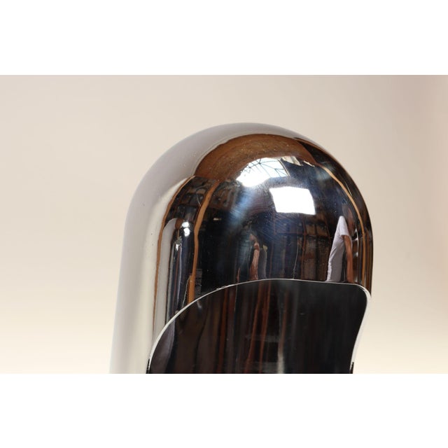 1960s Italian Modern Space Age Sculptural Chrome "Helmet" Table Lamps - a Pair For Sale - Image 10 of 18