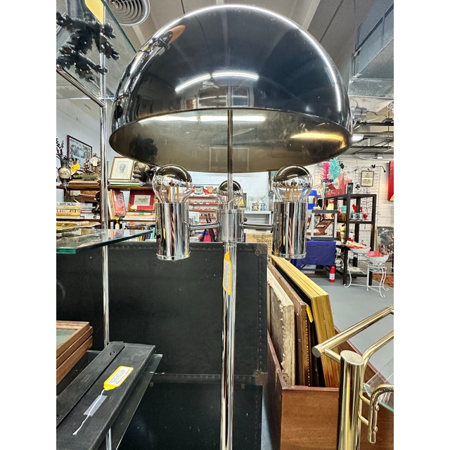 Rare 1960s MCM Mushroom chrome floor lamp