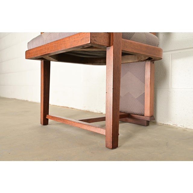Wood Frank Lloyd Wright for Heritage Henredon Taliesin High Back Armchair, 1950s For Sale - Image 7 of 10