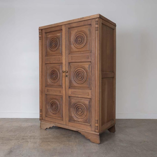 French 1940s French Carved Wood Cabinet by Charles Dudouyt, Attributed For Sale - Image 3 of 18