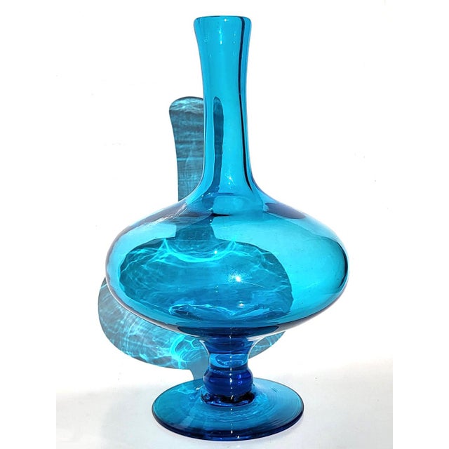 Blenko 1960s Blenko Glass Genie Bottle Model 6212 Designed by Wayne Husted For Sale - Image 4 of 6