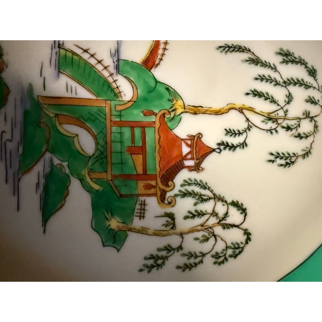 1940s Vintage Noritake Japanese Porcelain Handpainted Plate For Sale - Image 5 of 6