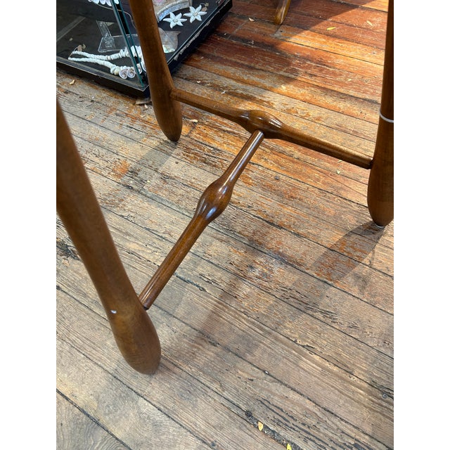 Wood Solid Birch Three Legged Mortised & Tenon Stool by Hale of Vermont -a Pair For Sale - Image 7 of 11