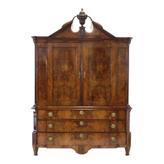 18th C. Neoclassical Dutch Mahogany Armoire For Sale