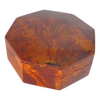 20th Century Brown Box in Burled Wood, France, 1970s For Sale