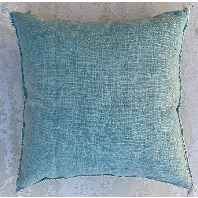 Early 21st Century Moroccan Light Green Sabra Pillow Covers- a Pair For Sale - Image 4 of 9