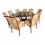 Round Glass Top Dining Table & 8 Chairs, Set of 9 For Sale