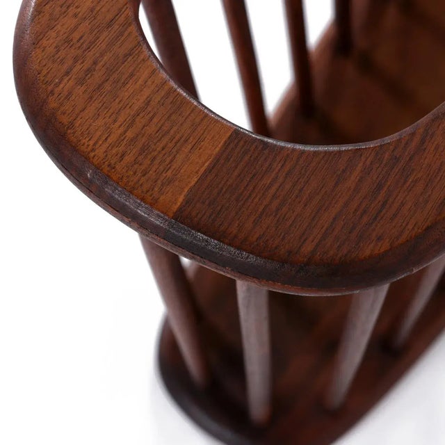 Giant Mid-Century Modern Arthur Umanoff Spindle Walnut Magazine Rack For Sale - Image 9 of 9