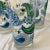 Cornflower Blue Vintage Set of 5 Libby, Crisa Tall Glasses in Paisley Design For Sale - Image 8 of 10