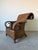 Vintage Coastal Organic Sculptural Tall Roll-Back Rattan Lounge Chair With Ottoman For Sale - Image 4 of 12