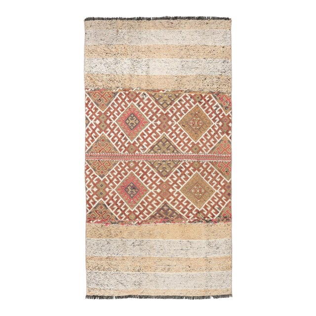 Vintage Decorative Small Kilim Rug - 3`1″ X 5`11″ For Sale