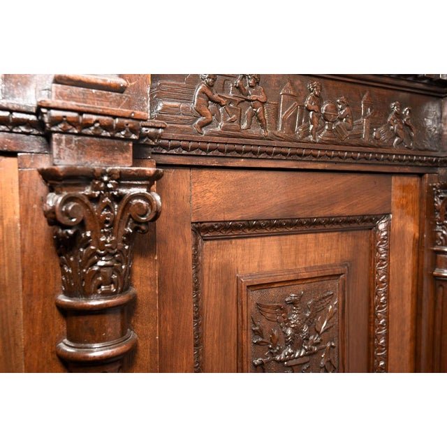 Carved Walnut Cabinet from Sellerio Giuseppe Milano For Sale - Image 12 of 18