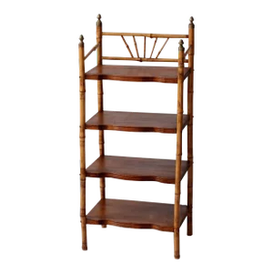 Antique Bamboo Etagere Shelf Stand