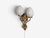 1950s Swedish Modern, Double Wall Light, Brass, Opaline Glass For Sale In New York - Image 6 of 10