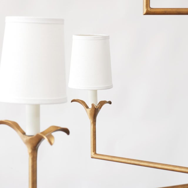 Not Yet Made - Made To Order Brilliant Gold Lily Stems Chandelier For Sale - Image 5 of 7