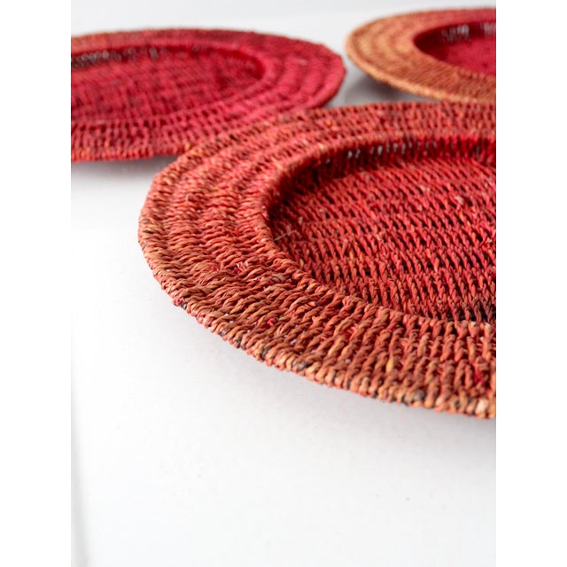 Vintage Red Woven Charger Plates Set of 5 Chairish