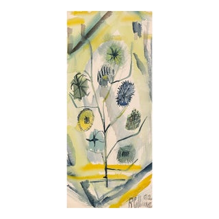 1952 Robert Colborne Mid Century Modern Botanical Painting For Sale
