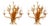 Floral Gilt 5-Light Chandelier from Hans Kögl, 1970s, Set of 2 For Sale