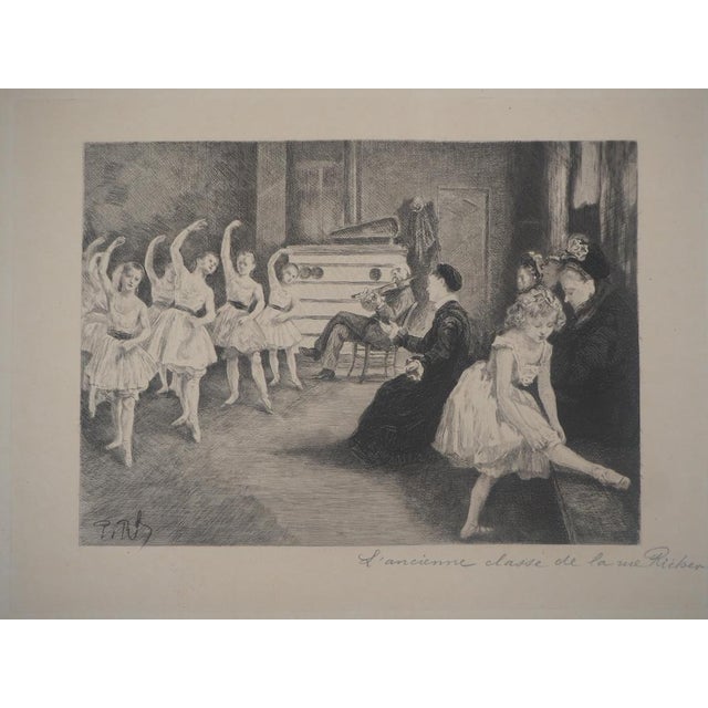 Paul Renouard (1845-1924) Young ballerinas - The Opera: The old class of rue Richer, 1893 Original etching Signed in...
