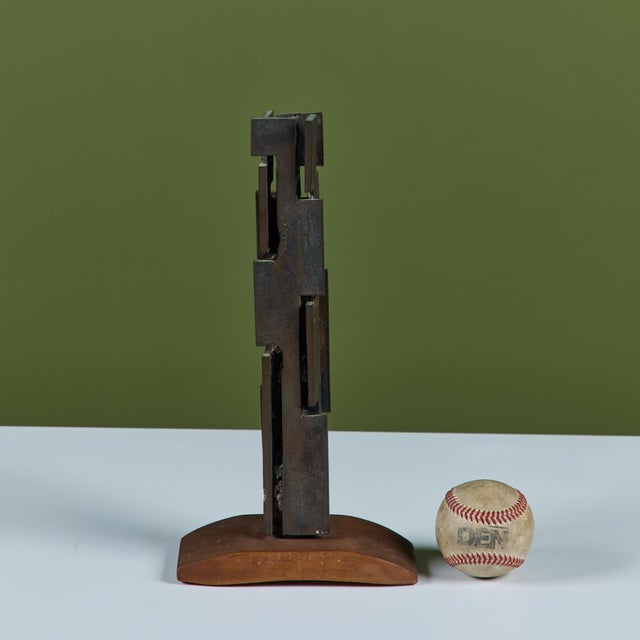 Abstract Bronze Mounted Brutalist Sculpture For Sale - Image 3 of 11