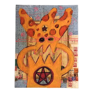 Original Contemporary Wayne Cunningham Abstract Painting/Collage Signed For Sale