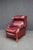 Classic Hancock & Moore reclining lounge chair upholstered in rich burgundy top-grain leather with solid hardwood legs and...