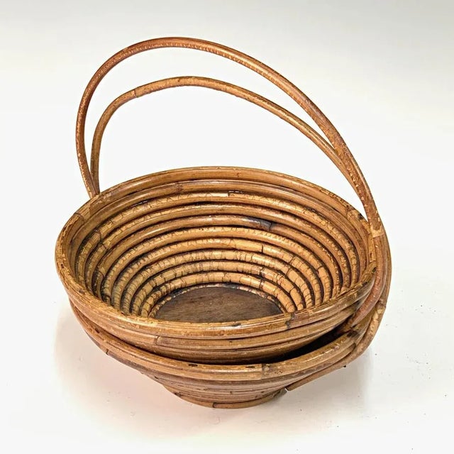Mid-Century Bamboo and Rattan Bowls, 1970s, Set of 2 For Sale - Image 17 of 18