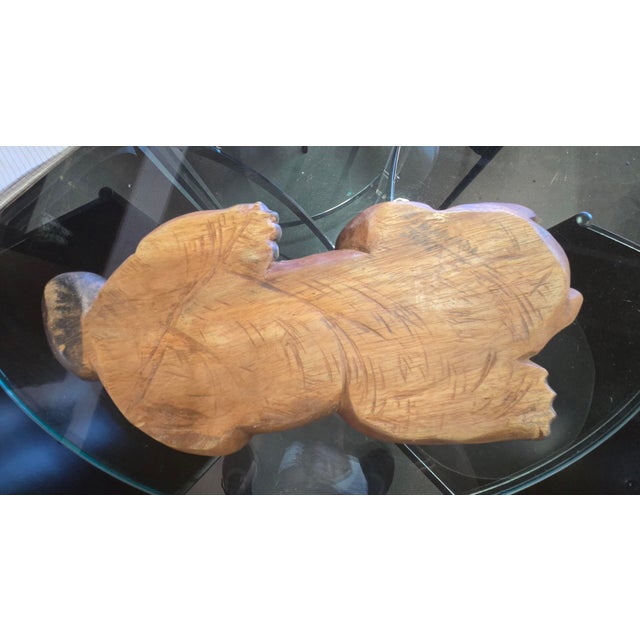 Wood Carved Wooden Dog-Signed For Sale - Image 7 of 8