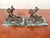 Pair of Vintage Bronze Belle Époque Style Bacchic Putti Bookends on Verde Marble, in the Manner of Auguste Moreau For Sale - Image 4 of 12