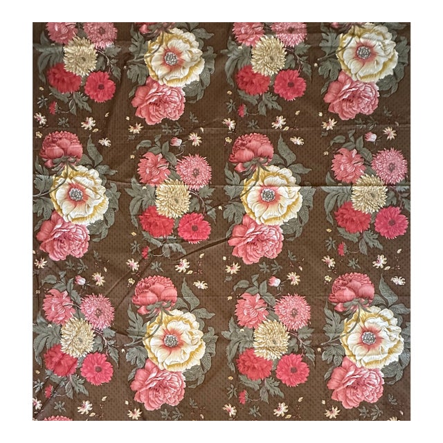 Vintage 1980s Floral Chintz Fabric For Sale