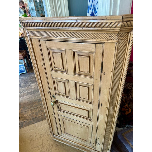 Antique Pine Hanging Corner Cabinet For Sale In Los Angeles - Image 6 of 17