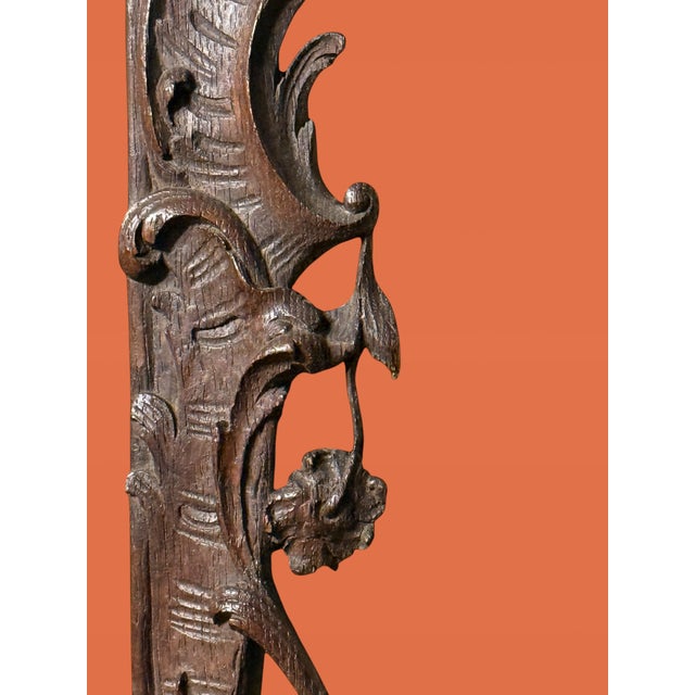 Wood Small Antique 1740's French Rococo Hand-Carved Wood Mirror For Sale - Image 7 of 11