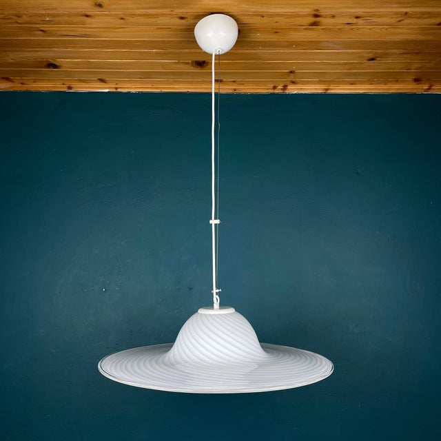 Mid-Century Modern Murano Swirl Glass Pendant Lamp from Vetri, Italy, 1970s For Sale - Image 3 of 14