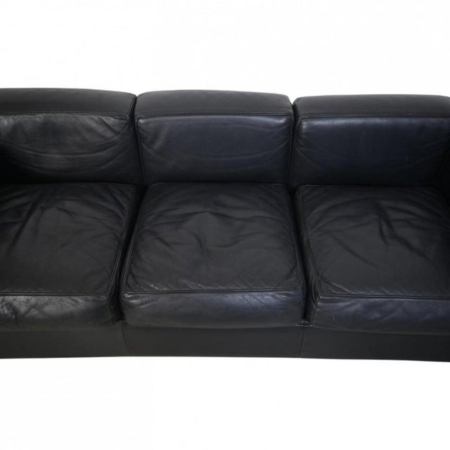1990s LC2 Three-Seater Sofa in Black Leather by Le Corbusier, 1990s For Sale - Image 5 of 18
