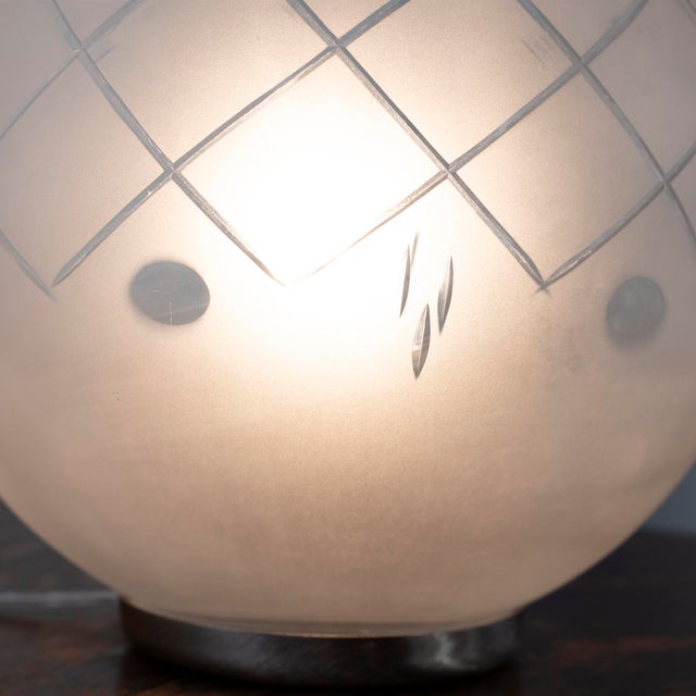 Vintage Art Deco Murano Glass Table Lamp, Italy, 1980s For Sale - Image 10 of 13